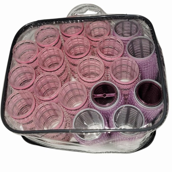 Vintage Goody Self Grip Hair Rollers Set w/ Clear Zipper Case Mixed Sizes - Picture 6 of 6